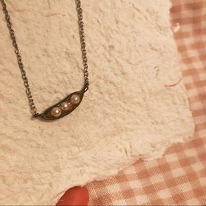 Sweet pea pod gold necklace